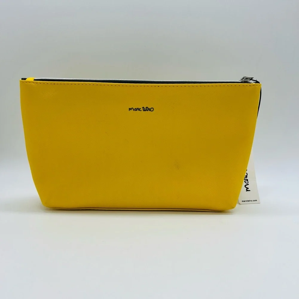Marc Tetro Yellow Boston Terrier Cosmetic Pouch NWT